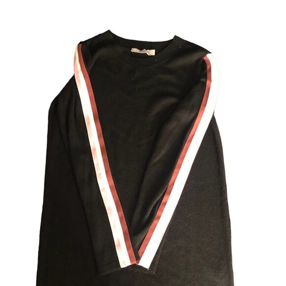 ASOS Racer Stripe Sweater Dress Size 4 Black with Red White Stripes Athleisure - Picture 8 of 10